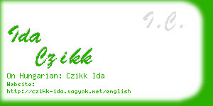 ida czikk business card